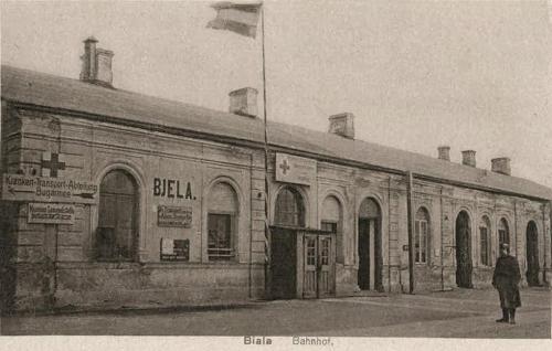 1915 Dworzec jeszcze przed spaleniem przez Rosjan